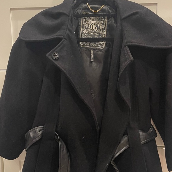 Guess Black Trench Coat for Women - Picture 1 of 7